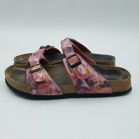 Papillio by Birkenstock Sydney Batik Sandals 41 Womens Slip‎ On Leather Pink - Picture 2 of 9